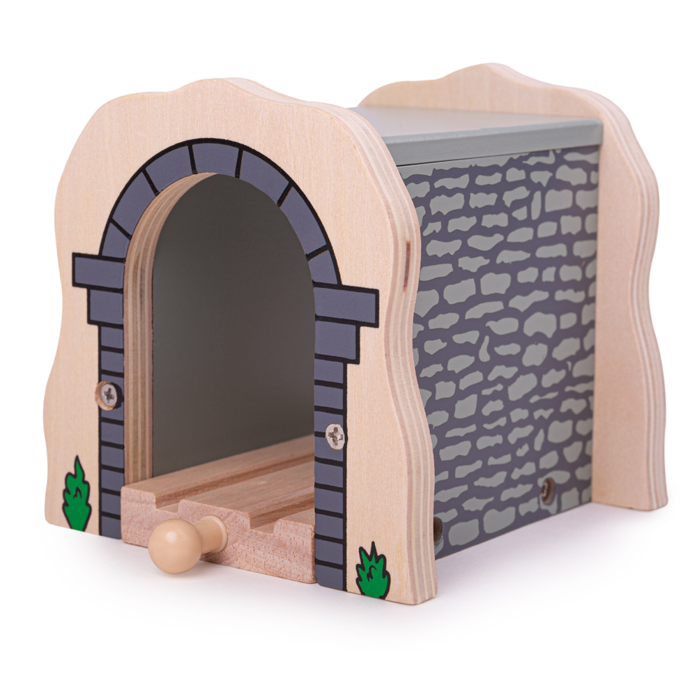 wooden train set tunnel